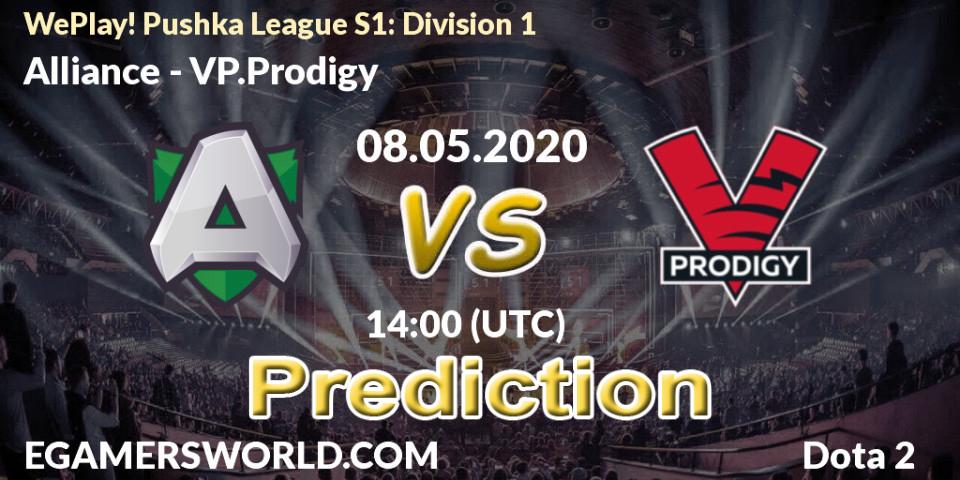 Prognose für das Spiel Alliance VS VP.Prodigy. 08.05.2020 at 13:42. Dota 2 - WePlay! Pushka League S1: Division 1