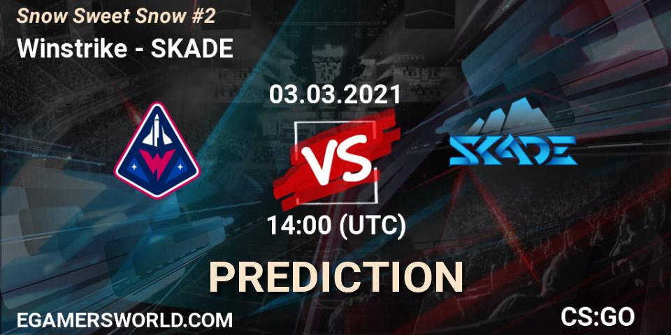 Prognose für das Spiel Winstrike VS SKADE. 03.03.2021 at 15:30. Counter-Strike (CS2) - Snow Sweet Snow #2
