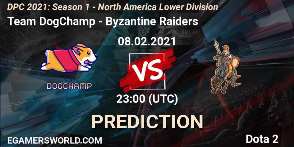 Prognose für das Spiel Team DogChamp VS Byzantine Raiders. 08.02.2021 at 23:05. Dota 2 - DPC 2021: Season 1 - North America Lower Division