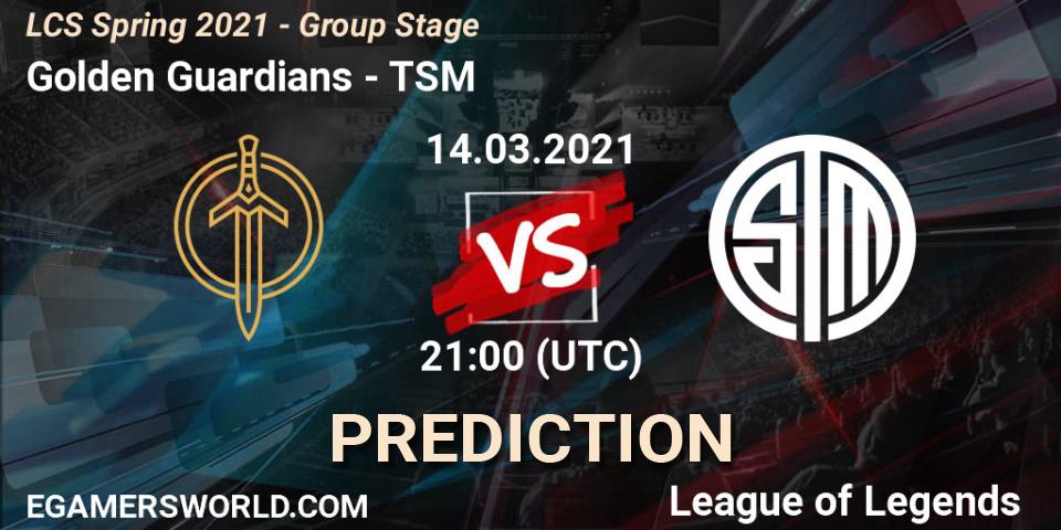 Prognose für das Spiel Golden Guardians VS TSM. 14.03.21. LoL - LCS Spring 2021 - Group Stage