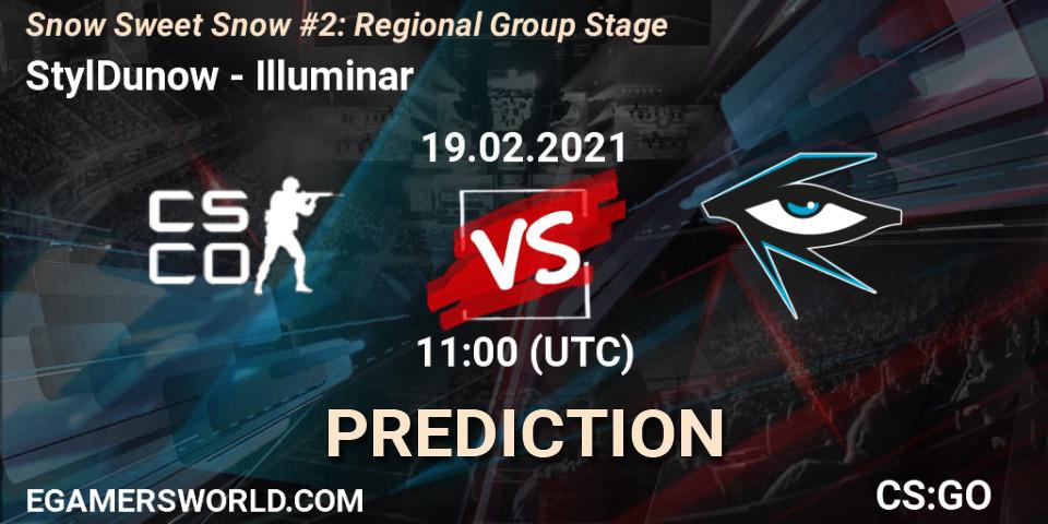Prognose für das Spiel StylDunow VS Illuminar. 19.02.2021 at 11:30. Counter-Strike (CS2) - Snow Sweet Snow #2: Regional Group Stage