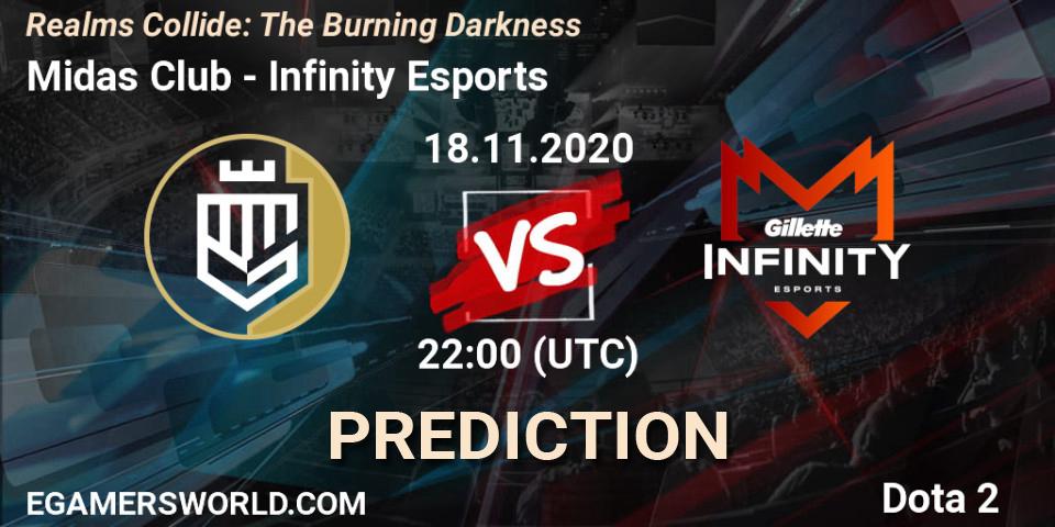 Prognose für das Spiel Midas Club VS Infinity Esports. 18.11.20. Dota 2 - Realms Collide: The Burning Darkness