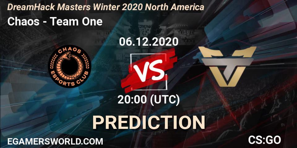Prognose für das Spiel Chaos VS Team One. 06.12.20. CS2 (CS:GO) - DreamHack Masters Winter 2020 North America