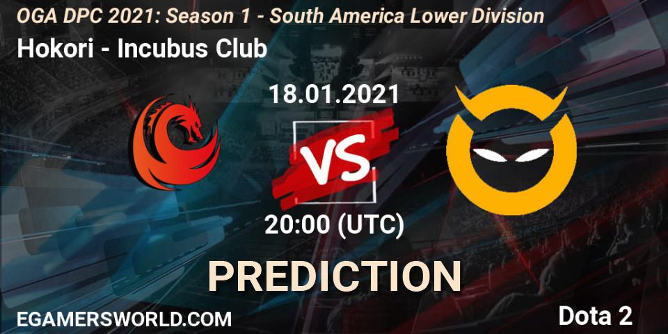 Prognose für das Spiel Hokori VS Incubus Club. 18.01.2021 at 20:03. Dota 2 - OGA DPC 2021: Season 1 - South America Lower Division