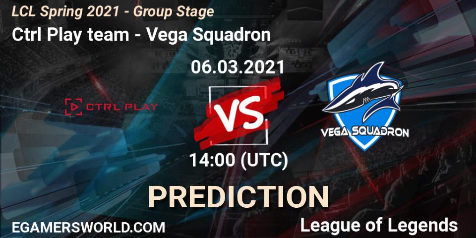 Prognose für das Spiel Ctrl Play team VS Vega Squadron. 06.03.2021 at 14:00. LoL - LCL Spring 2021 - Group Stage