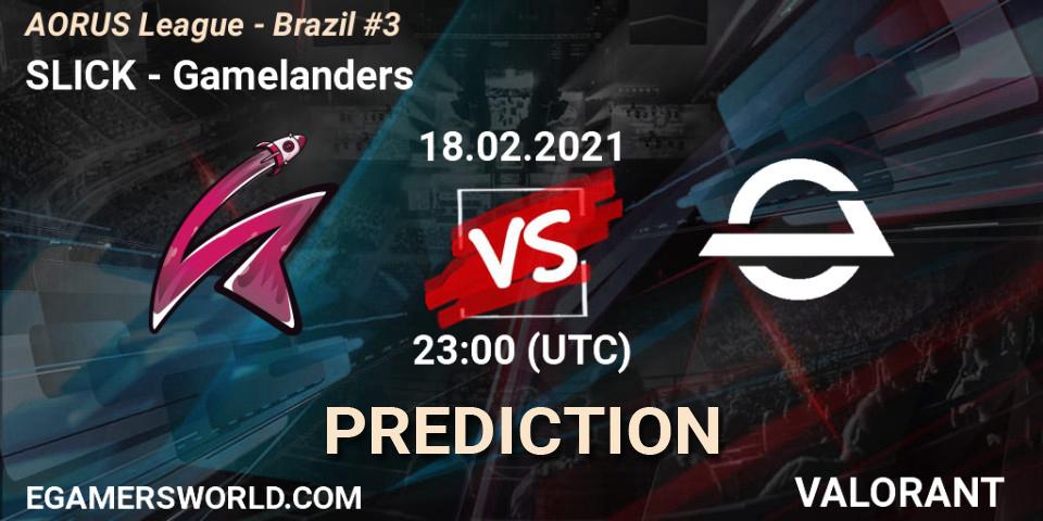Prognose für das Spiel SLICK VS Gamelanders. 18.02.2021 at 23:00. VALORANT - AORUS League - Brazil #3