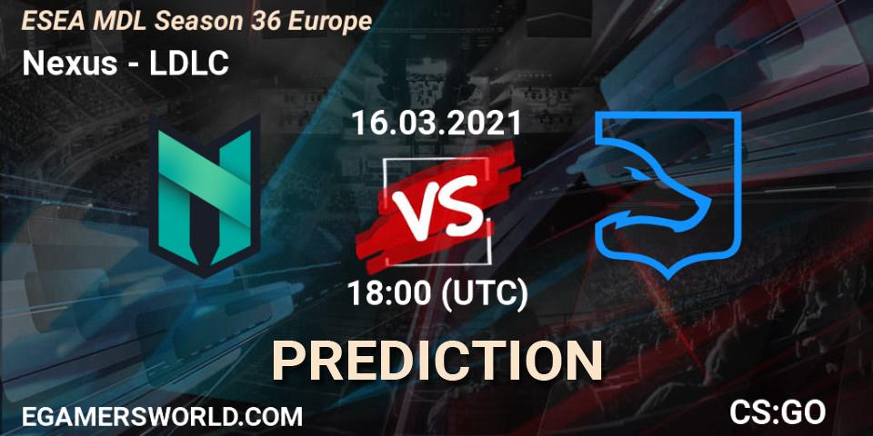 Prognose für das Spiel Nexus VS LDLC. 16.03.21. CS2 (CS:GO) - MDL ESEA Season 36: Europe - Premier division