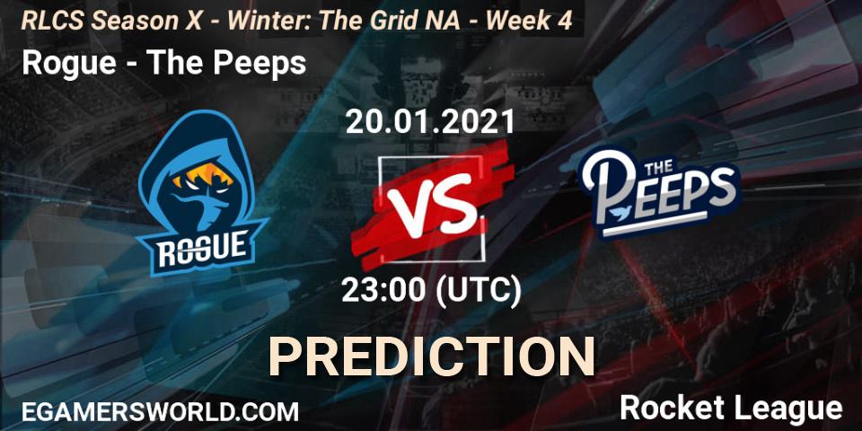 Prognose für das Spiel Rogue VS The Peeps. 20.01.21. Rocket League - RLCS Season X - Winter: The Grid NA - Week 4