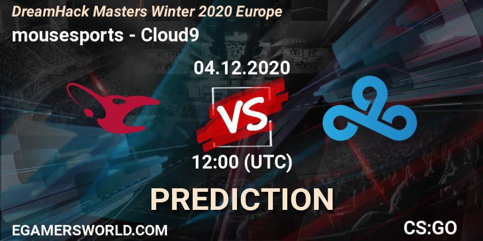 Prognose für das Spiel mousesports VS Cloud9. 04.12.20. CS2 (CS:GO) - DreamHack Masters Winter 2020 Europe