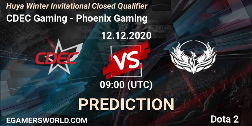Prognose für das Spiel CDEC Gaming VS Phoenix Gaming. 12.12.2020 at 06:05. Dota 2 - Huya Winter Invitational Closed Qualifier