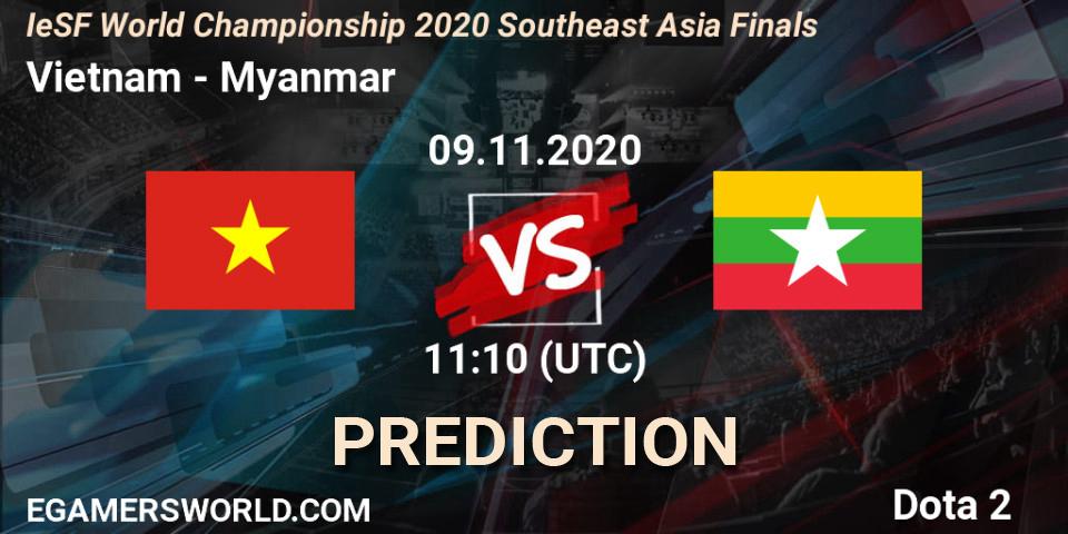 Prognose für das Spiel Vietnam VS Myanmar. 09.11.20. Dota 2 - IeSF World Championship 2020 Southeast Asia Finals