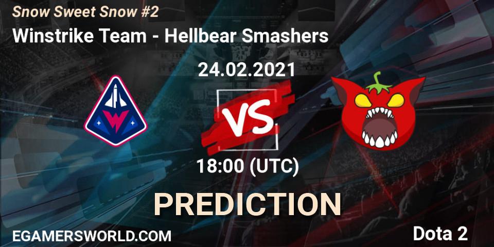 Prognose für das Spiel Winstrike Team VS Hellbear Smashers. 24.02.2021 at 17:58. Dota 2 - Snow Sweet Snow #2
