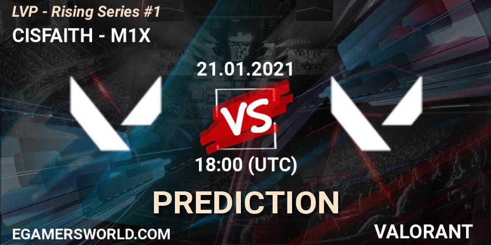 Prognose für das Spiel CISFAITH VS M1X. 21.01.2021 at 18:00. VALORANT - LVP - Rising Series #1