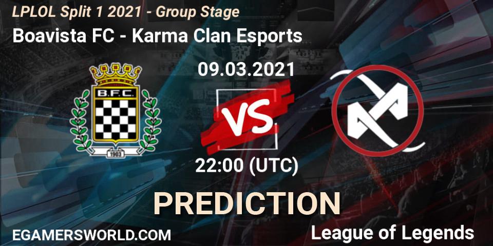 Prognose für das Spiel Boavista FC VS Karma Clan Esports. 09.03.2021 at 22:00. LoL - LPLOL Split 1 2021 - Group Stage