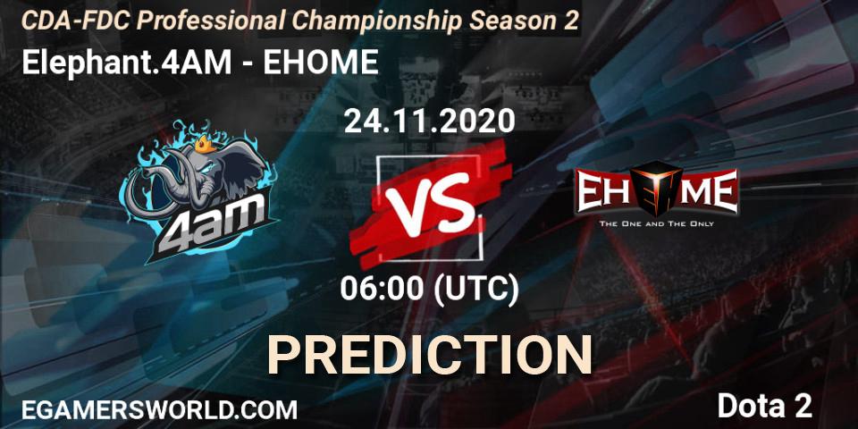 Prognose für das Spiel Elephant.4AM VS EHOME. 24.11.2020 at 06:06. Dota 2 - CDA-FDC Professional Championship Season 2