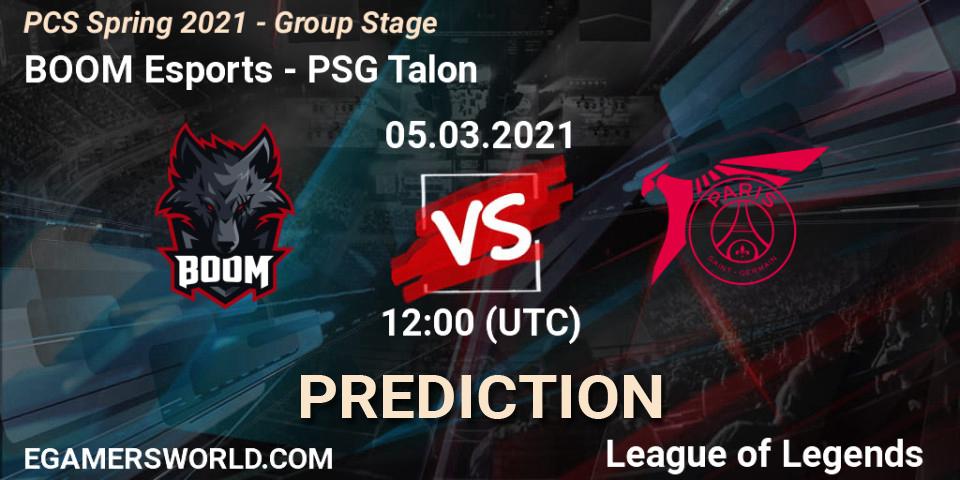 Prognose für das Spiel BOOM Esports VS PSG Talon. 05.03.2021 at 12:00. LoL - PCS Spring 2021 - Group Stage
