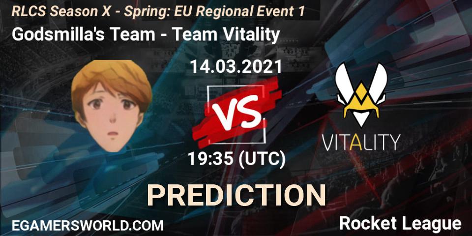 Prognose für das Spiel Godsmilla's Team VS Team Vitality. 14.03.2021 at 19:35. Rocket League - RLCS Season X - Spring: EU Regional Event 1