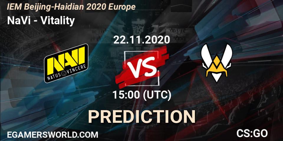 Prognose für das Spiel NaVi VS Vitality. 22.11.2020 at 15:00. Counter-Strike (CS2) - IEM Beijing-Haidian 2020 Europe