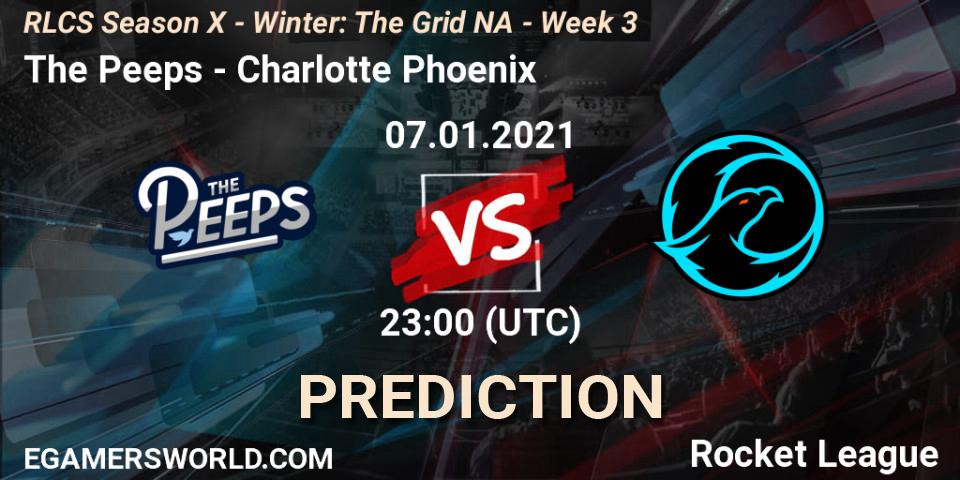 Prognose für das Spiel The Peeps VS Charlotte Phoenix. 14.01.21. Rocket League - RLCS Season X - Winter: The Grid NA - Week 3