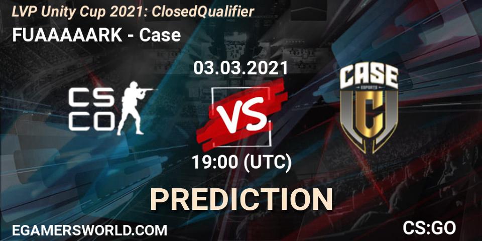 Prognose für das Spiel FUAAAAARK VS Case. 03.03.2021 at 19:00. Counter-Strike (CS2) - LVP Unity Cup Spring 2021: Closed Qualifier