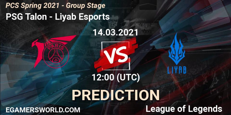 Prognose für das Spiel PSG Talon VS Liyab Esports. 14.03.2021 at 12:00. LoL - PCS Spring 2021 - Group Stage