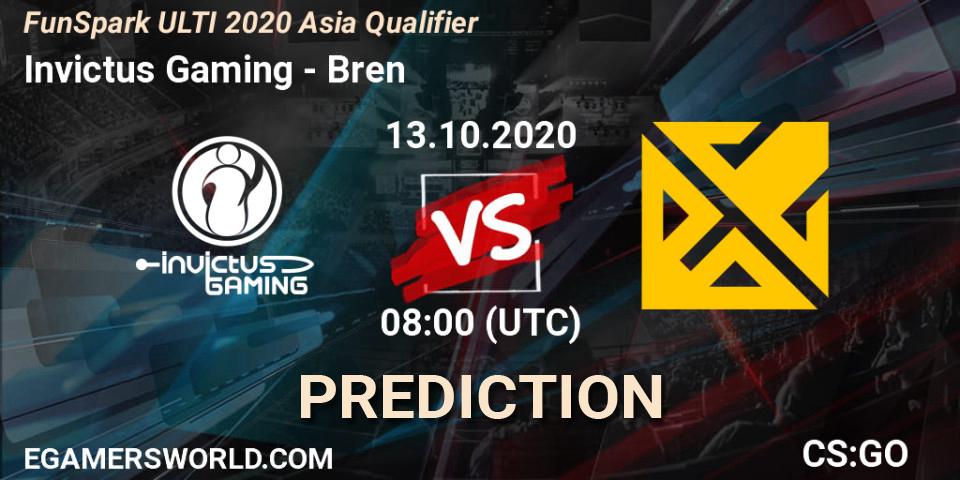 Prognose für das Spiel Invictus Gaming VS Bren. 13.10.20. CS2 (CS:GO) - FunSpark ULTI 2020 Asia Qualifier