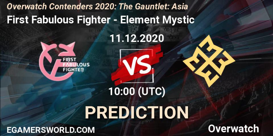Prognose für das Spiel First Fabulous Fighter VS Element Mystic. 11.12.20. Overwatch - Overwatch Contenders 2020: The Gauntlet: Asia