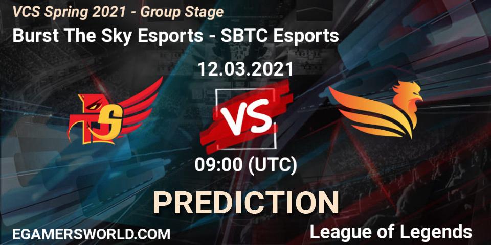 Prognose für das Spiel Burst The Sky Esports VS SBTC Esports. 12.03.2021 at 10:00. LoL - VCS Spring 2021 - Group Stage