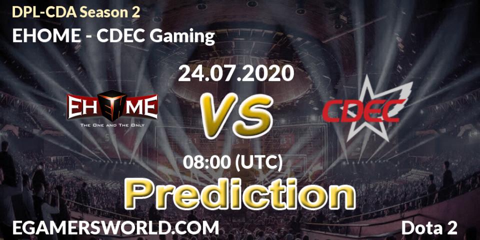 Prognose für das Spiel EHOME VS CDEC Gaming. 24.07.20. Dota 2 - DPL-CDA Professional League Season 2