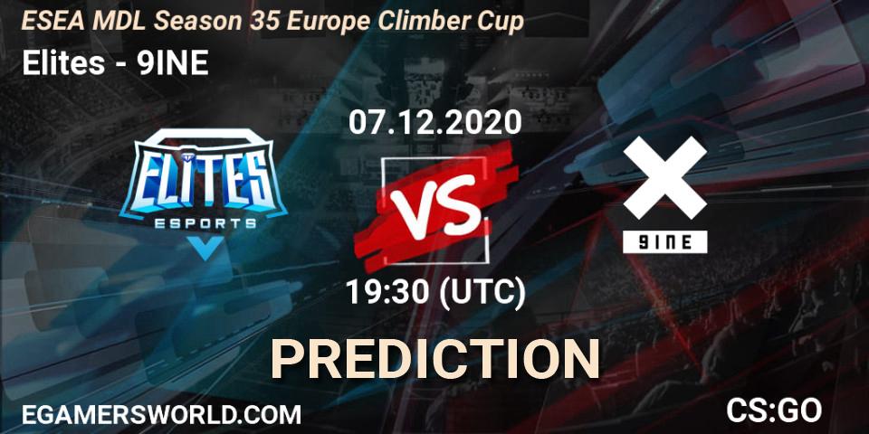 Prognose für das Spiel Elites VS 9INE. 07.12.20. CS2 (CS:GO) - ESEA MDL Season 35 Europe Climber Cup