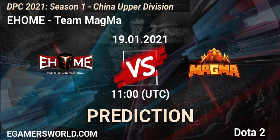 Prognose für das Spiel EHOME VS Team MagMa. 19.01.2021 at 11:36. Dota 2 - DPC 2021: Season 1 - China Upper Division