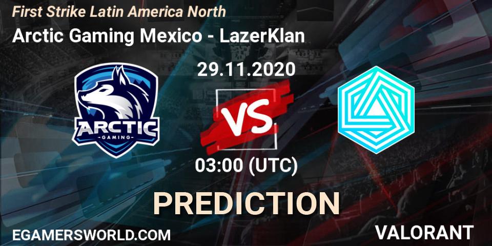 Prognose für das Spiel Arctic Gaming Mexico VS LazerKlan. 29.11.2020 at 03:00. VALORANT - First Strike Latin America North