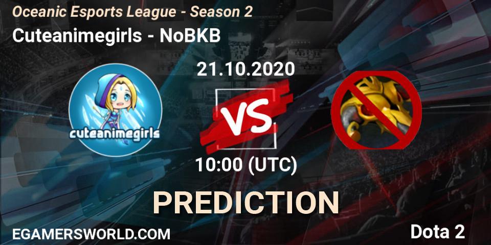Prognose für das Spiel Cuteanimegirls VS NoBKB. 21.10.2020 at 10:13. Dota 2 - Oceanic Esports League - Season 2