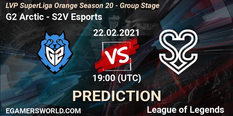 Prognose für das Spiel G2 Arctic VS S2V Esports. 22.02.2021 at 19:00. LoL - LVP SuperLiga Orange Season 20 - Group Stage