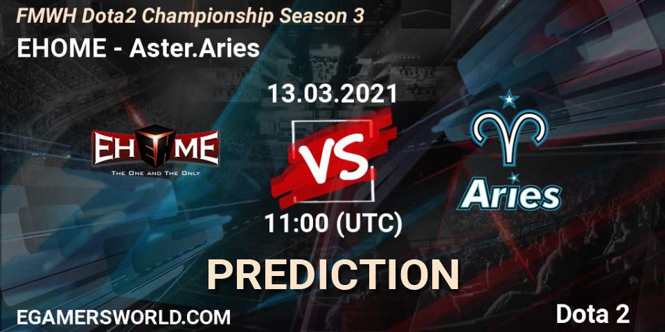 Prognose für das Spiel EHOME VS Aster.Aries. 08.03.2021 at 11:20. Dota 2 - FMWH Dota2 Championship Season 3