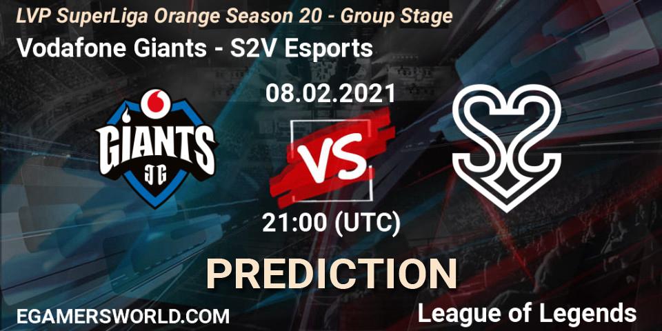 Prognose für das Spiel Vodafone Giants VS S2V Esports. 08.02.2021 at 21:10. LoL - LVP SuperLiga Orange Season 20 - Group Stage