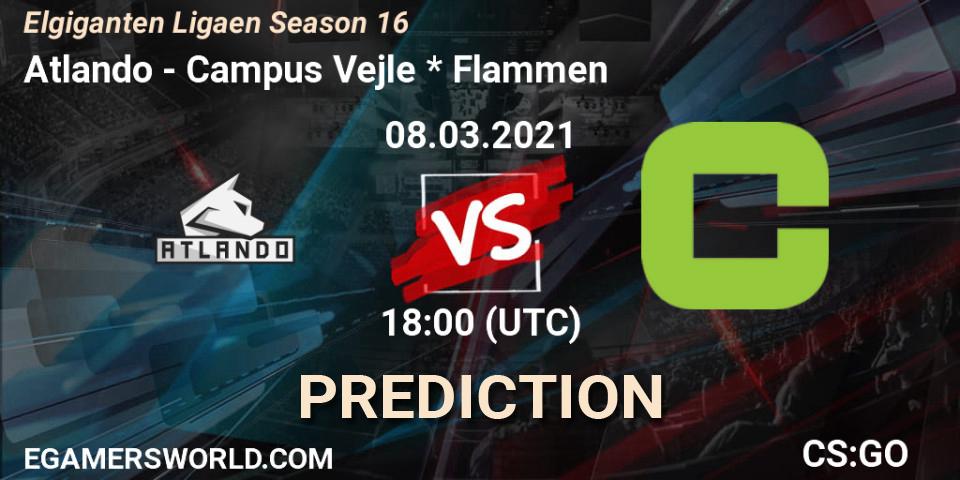 Prognose für das Spiel Atlando VS Campus Vejle * Flammen. 08.03.2021 at 18:00. Counter-Strike (CS2) - Elgiganten Ligaen Season 16
