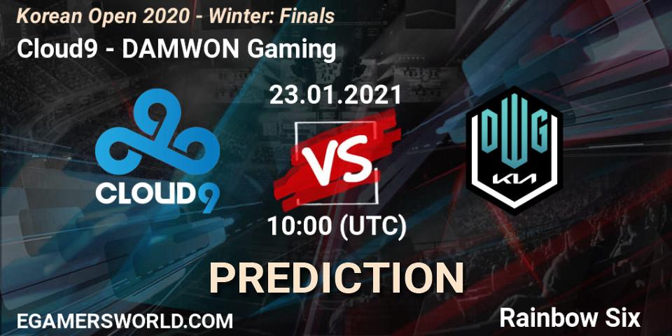 Prognose für das Spiel Cloud9 VS DAMWON Gaming. 23.01.2021 at 10:00. Rainbow Six - Korean Open 2020 - Winter: Finals