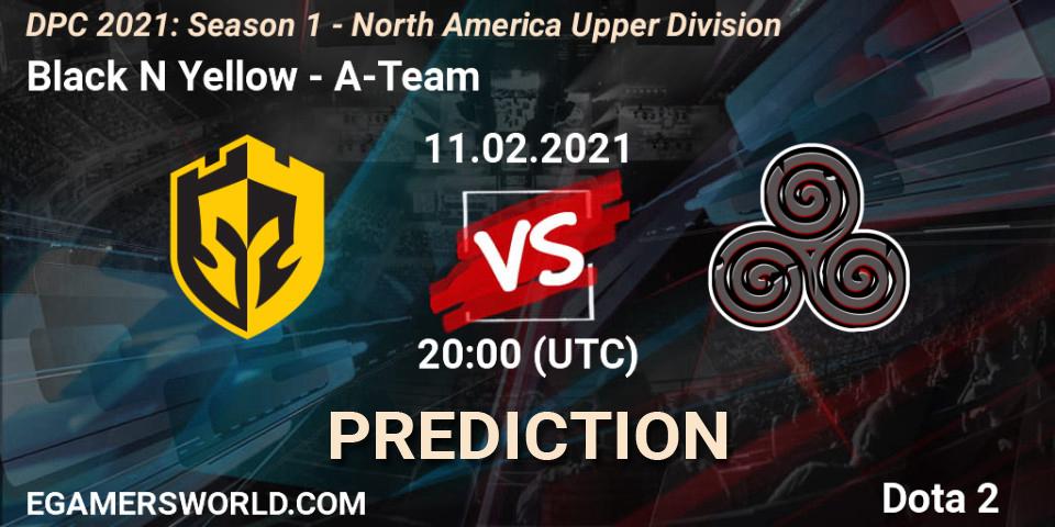 Prognose für das Spiel Black N Yellow VS A-Team. 11.02.2021 at 20:00. Dota 2 - DPC 2021: Season 1 - North America Upper Division
