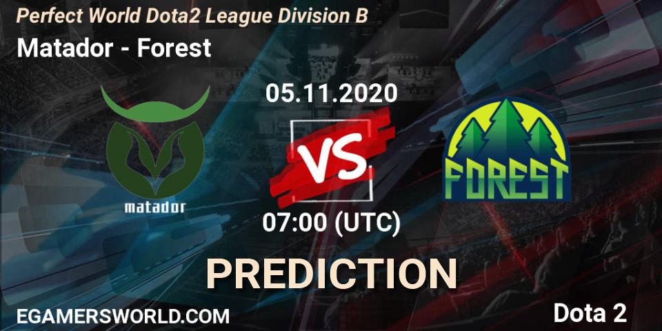 Prognose für das Spiel Matador VS Forest. 05.11.2020 at 07:04. Dota 2 - Perfect World Dota2 League Division B