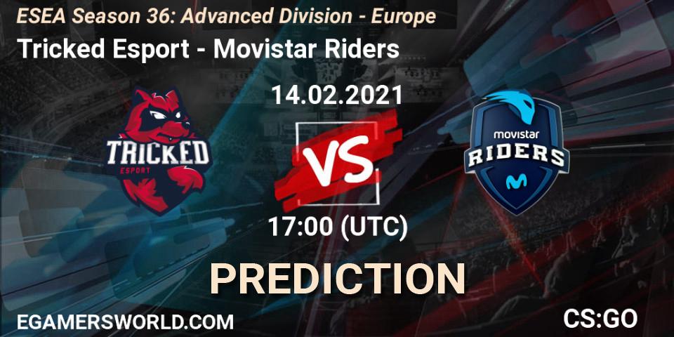 Prognose für das Spiel Tricked Esport VS Movistar Riders. 14.02.21. CS2 (CS:GO) - ESEA Season 36: Europe - Advanced Division