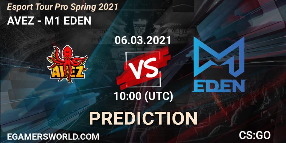 Prognose für das Spiel AVEZ VS M1 EDEN. 06.03.2021 at 10:00. Counter-Strike (CS2) - Esport Tour Pro Spring 2021