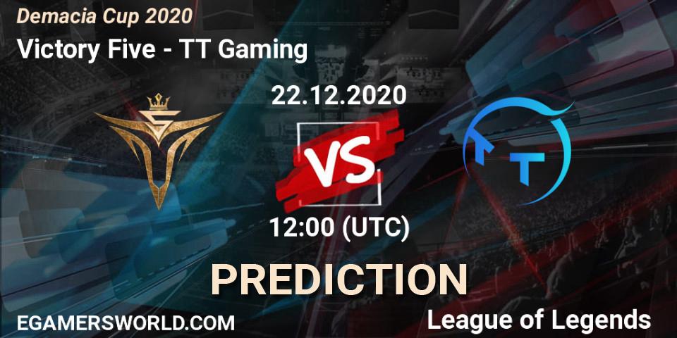 Prognose für das Spiel Victory Five VS TT Gaming. 22.12.20. LoL - Demacia Cup 2020