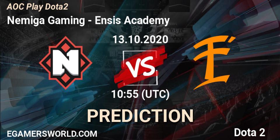 Prognose für das Spiel Nemiga Gaming VS Ensis Academy. 13.10.2020 at 10:56. Dota 2 - AOC Play Dota2