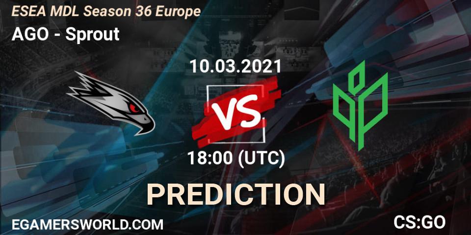 Prognose für das Spiel AGO VS Sprout. 14.03.21. CS2 (CS:GO) - MDL ESEA Season 36: Europe - Premier division