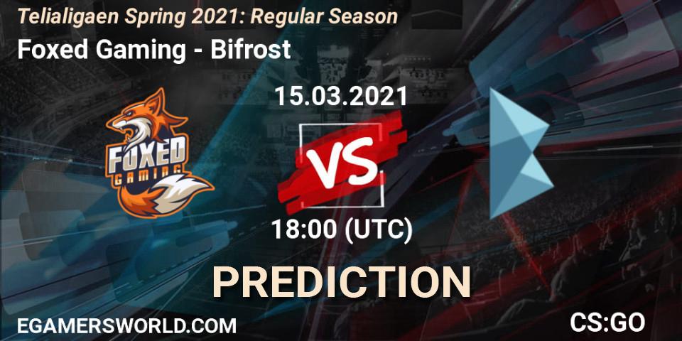 Prognose für das Spiel Foxed Gaming VS Bifrost. 15.03.2021 at 18:00. Counter-Strike (CS2) - Telialigaen Spring 2021: Regular Season