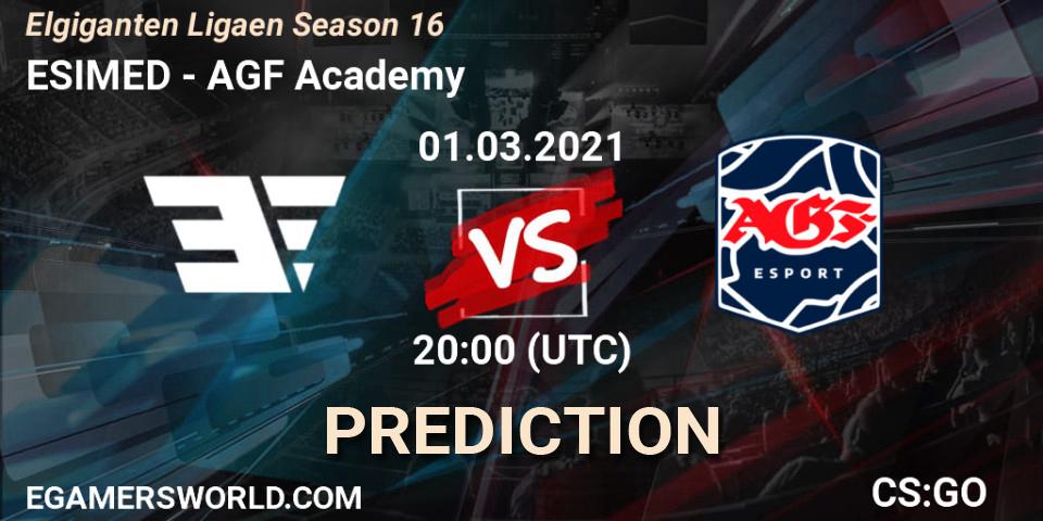 Prognose für das Spiel ESIMED VS AGF Academy. 01.03.2021 at 20:00. Counter-Strike (CS2) - Elgiganten Ligaen Season 16