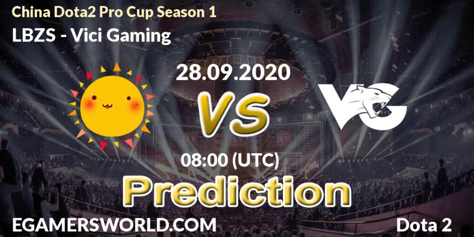 Prognose für das Spiel LBZS VS Vici Gaming. 28.09.2020 at 08:08. Dota 2 - China Dota2 Pro Cup Season 1