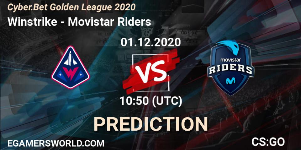 Prognose für das Spiel Winstrike VS Movistar Riders. 01.12.2020 at 10:50. Counter-Strike (CS2) - Cyber.Bet Golden League 2020