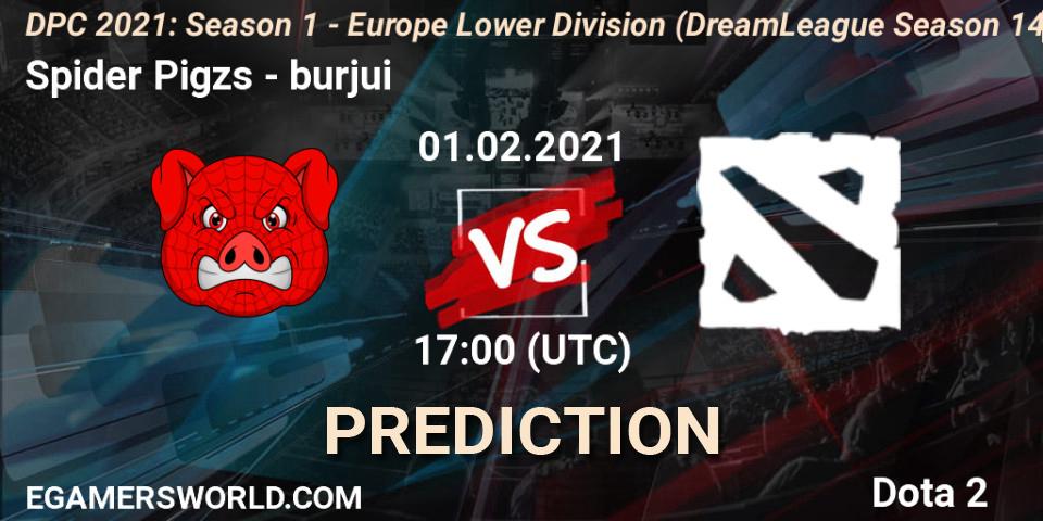 Prognose für das Spiel Spider Pigzs VS burjui. 01.02.2021 at 17:33. Dota 2 - DPC 2021: Season 1 - Europe Lower Division (DreamLeague Season 14)